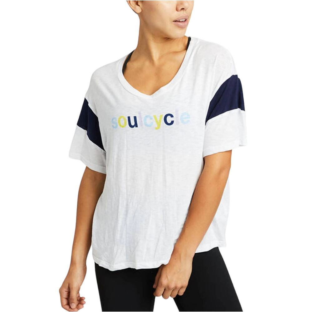 Soulcycle x Sundry Colorblock White Spellout Top